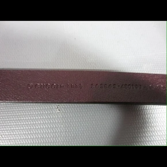 Gucci Dark Maroon and Gold Women's Belt - Picture 4 of 5